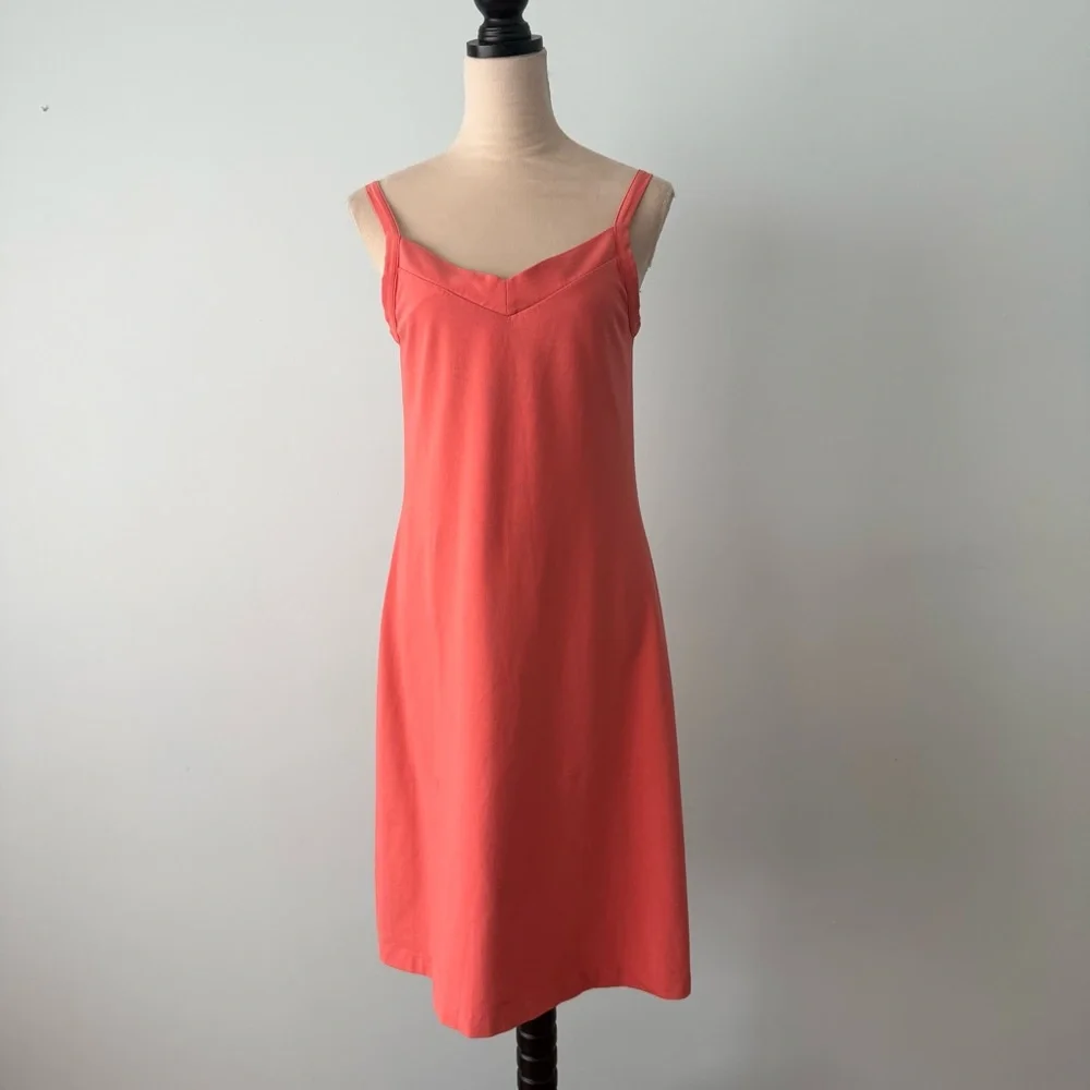 🍑 Patagonia Vitaliti Strap Dress Size L Salmon Peach Organic Cotton 🍑 - Picture 1 of 12
